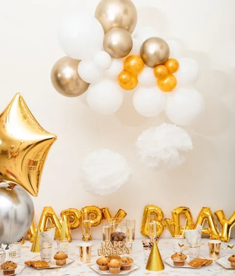 GIRLANDA BALONOWA gotowy zestaw - elegancka biel
