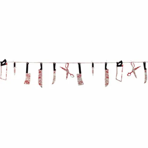 Girlanda baner Halloween noże, piły 230 cm