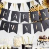 Girlanda baner Happy New Year czarny na Sylwestra 170 cm