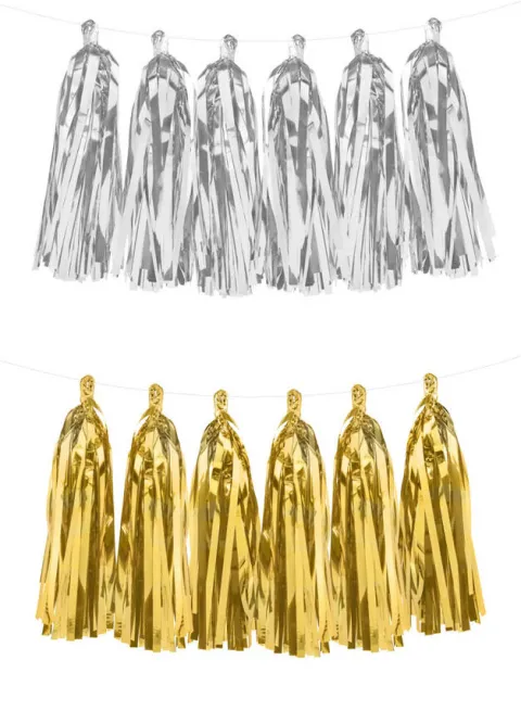 Girlanda frędzle Złote / Srebrne SYLWESTER party 30 x 150 cm