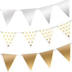 Girlanda papierowa flagi Glamour złota lub srebrna 300 cm
