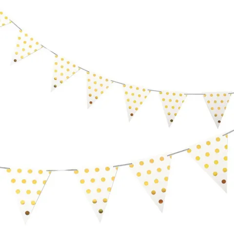 Girlanda papierowa flagi Glamour złota lub srebrna 300 cm