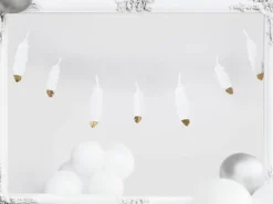 Girlanda wisząca białe piórka 160 cm
