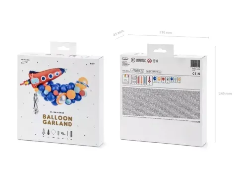 Girlanda balonowa KOSMOS rakieta Zestaw