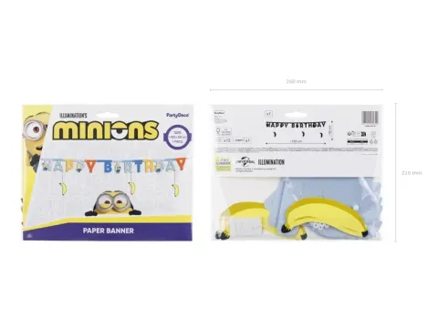 Girlanda Baner Happy Birthday Minionki 50x153 cm