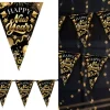 Girlanda baner Happy New Year czarny na Sylwestra czarna