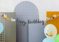 Girlanda baner urodzinowy POJAZDY BUDOWY Happy Birthday 2m