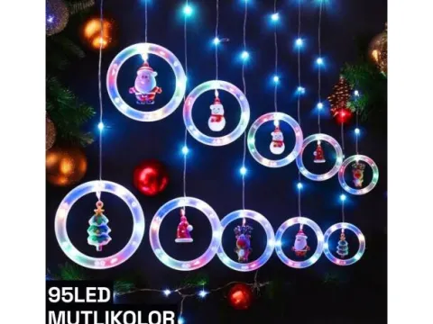 Girlanda lampki Świąteczne kurtyna 95 led multikolor 3 m