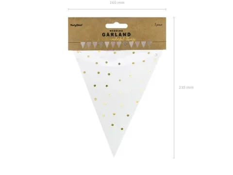 Girlanda papierowa flagi złoto różowe 210 cm