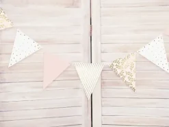 Girlanda papierowa flagi złoto różowe 210 cm
