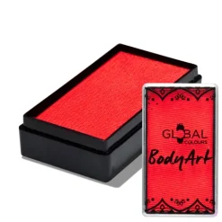 Global Colours farba do twarzy i ciała prostokątna 20g UV Neon Coral Red
