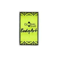 Global Colours farba do twarzy i ciała prostokątna 20g UV Neon Yellow