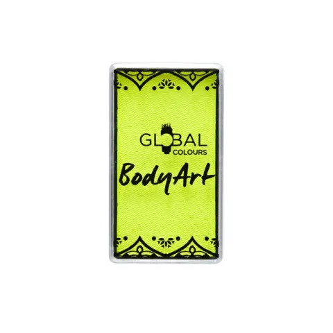 Global Colours farba do twarzy i ciała prostokątna 20g UV Neon Yellow