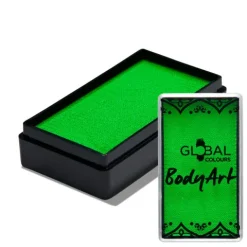 Global Colours farba do twarzy i ciała prostokątna 20g UV Neon Green
