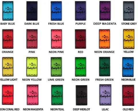Global Colours farba do twarzy i ciała prostokątna 20g UV Neon Green