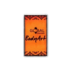 Global Colours farba do twarzy i ciała prostokątna 20g UV Neon Orange