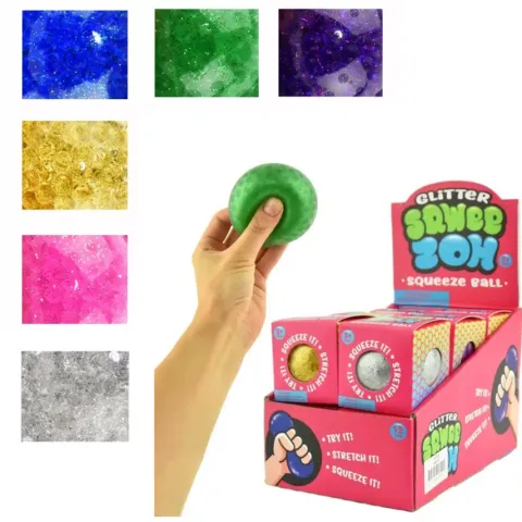 Gniotek sensoryczny piłka z kulkami średnica 7 cm mix kolorów