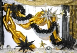 Gwiazda 3D balon foliowy CZARNY 70 cm