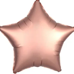 Gwiazdka satynowa balon foliowy 18'' złoty róż