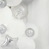 Gwiazdka srebrna balon foliowy na powietrze 25 cm zestaw 25 szt.