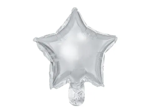 Gwiazdka srebrna balon foliowy na powietrze 25 cm zestaw 25 szt.
