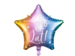 Gwiazdka Sto lat balon foliowy 40 cm różne kolory