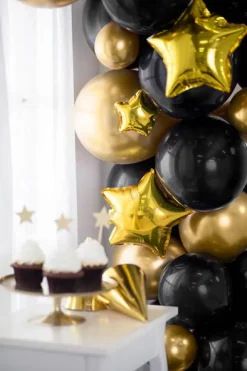 Gwiazdka złota balon foliowy na powietrze 12 cm zestaw 25 szt.