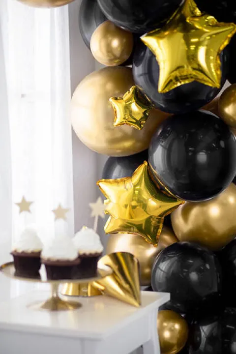 Gwiazdka złota balon foliowy na powietrze 12 cm zestaw 25 szt.