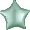 Gwiazdka satynowa balon foliowy 19 cali/ 48 cm miętowy