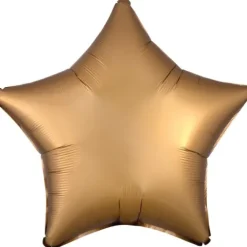 Gwiazdka satynowa balon foliowy 19 cali/ 48 cm złoty