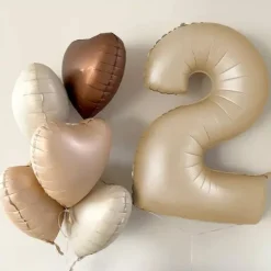 Gwiazdka satynowa matowa balon foliowy 18 cali kremowa karmelowa