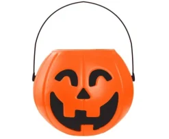 Halloweenowy koszyk na słodycze wiaderko DYNIA okrągłe