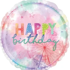 Happy Birthday balon foliowy pastelowy koło młyńskie 28"