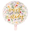 Happy Birthday w kwiaty balon foliowy 35 cm