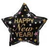 Happy New Year balon foliowy Gwiazda sylwestrowa 45 cali 18 cm