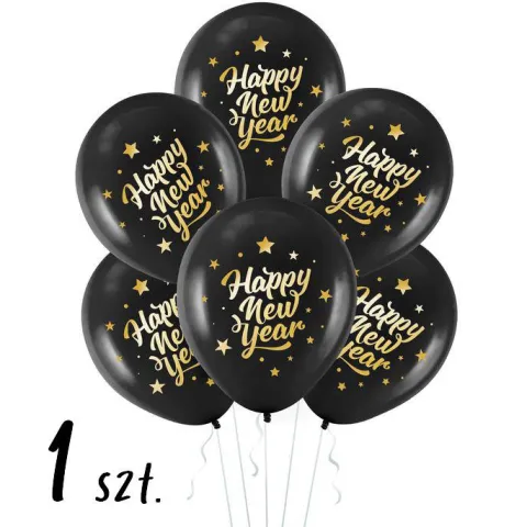 Happy New Year balony Sylwester 12 cali 1 szt.