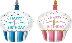 Happy Birthday 1 TORT balon foliowy Anagram 73x91 cm