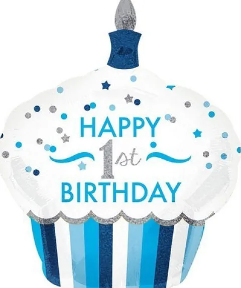 Happy Birthday 1 TORT balon foliowy Anagram 73x91 cm