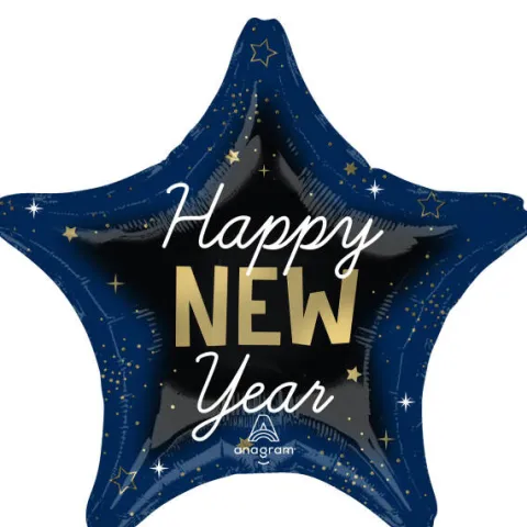 Happy New Year balon foliowy sylwestrowy GWIAZDKA 19 cali