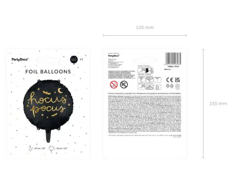 Hocus Pocus balon foliowy na Halloween 45 cm