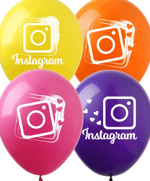 INSTAGRAM balon gumowy z nadrukiem 1 szt. mix