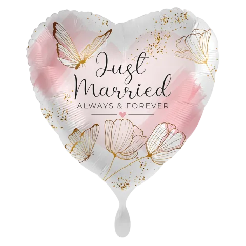 Just Married serce balon foliowy 18 cali