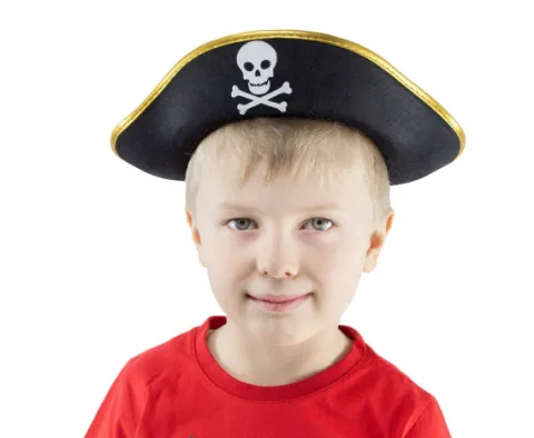 Kapelusz Pirata ze złotą lamówką S (dla dzieci)