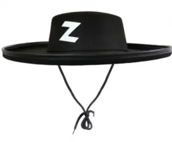 Kapelusz Zorro z białą lamówką dla dorosłych L