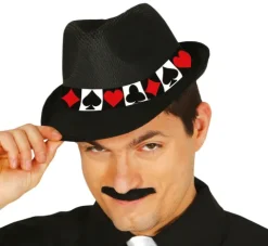 Kapelusz czarny z opaską Poker 1 szt.