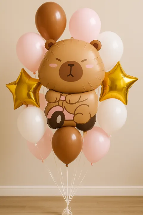 Kapibara na skuterze balon foliowy 47x65 cm