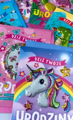 Kartka okolicznościowa Urodzinowa XXL "Dziś Twoje Urodziny niech będą magiczne i wyjątkowe" jednorożec