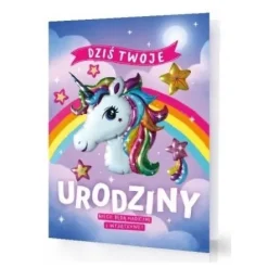 Kartka okolicznościowa Urodzinowa XXL "Dziś Twoje Urodziny niech będą magiczne i wyjątkowe" jednorożec