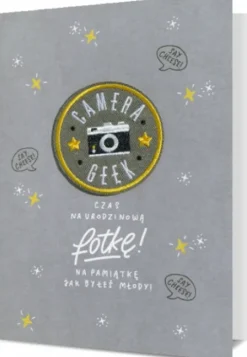 Kartka okolicznościowa urodzinowa z naszywką CAMERA