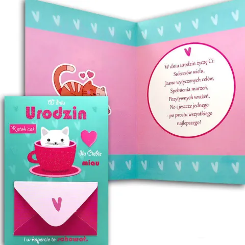 Kartka okolicznościowa z kopertką KOTEK